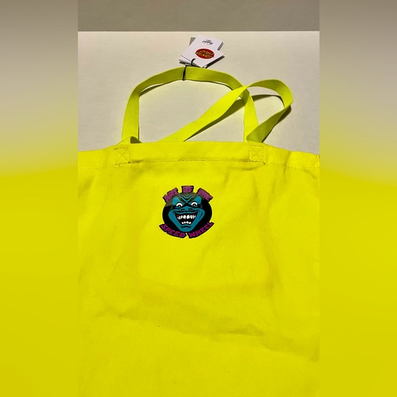 💚💚 Santa Cruz x Herschel Supply Co. Canvas ToteBag,neon green-yellow ~17” - Picture 4 of 6